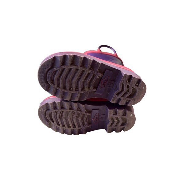 Kids Purple & Pink Rubber Rain Boots‎ Size 5/6 Handles Blue Mountain - Picture 6 of 7